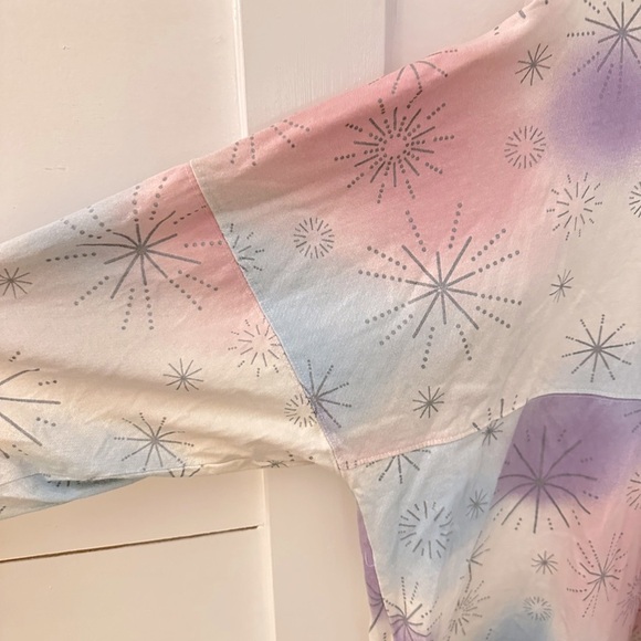 DISNEYLAND 100 Year L Pastel Silver firework long sleeve woman cotton tunic - Picture 5 of 14